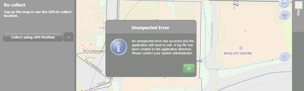 GIS Technical Support - Error