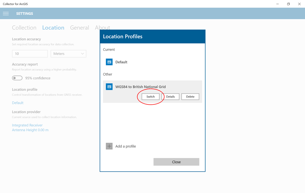 Collector for ArcGIS - GPS Settings