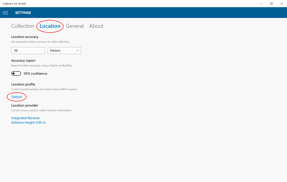 Collector for ArcGIS - GPS Settings