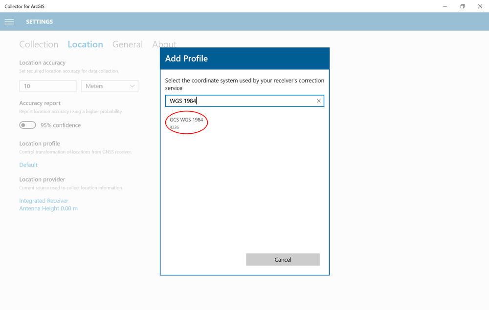 Collector for ArcGIS - GPS Settings